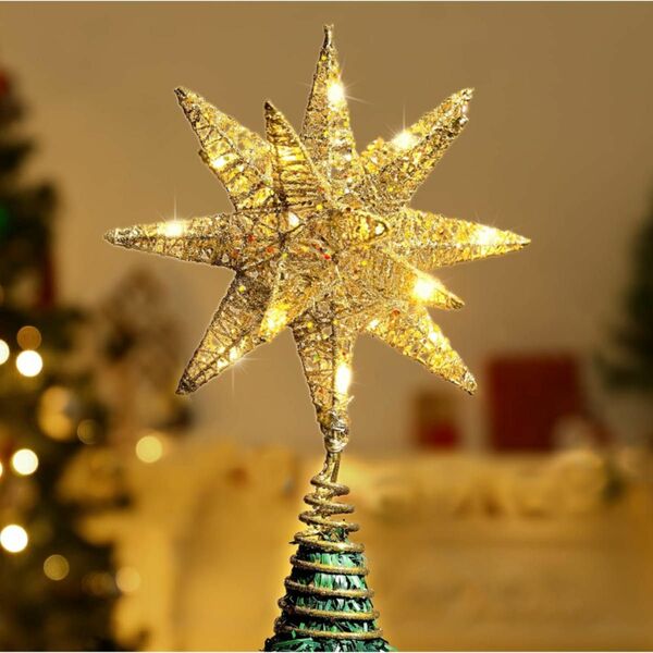 クリスマス ツリートップスター Lewondr 星 LED 飾り 電池式 オーナメント