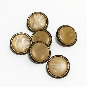 飾りボタン メタルボタン 16mm 6個セット マットピンク