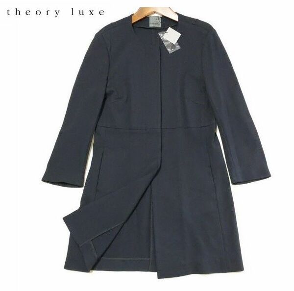 美品★theory luxe★ノーカラージャケット スプリングコート ブラック