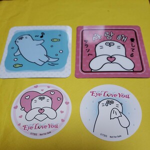 即決有！！非売品★新品★Eye love you アイラブユー チェジョンヒョプ ラッきゅん コースター2枚&ステッカー2枚★