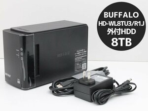 送料無料♪BUFFALO 外付けHDD Drive Station HD-WL8TU3/R1J 8TB フォーマット済み ミラーリング（RAID 1モード設定済み）P53N