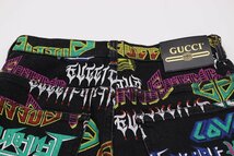 【中古美品】GUCCI グッチ スキニーデニム マルチロゴ ズボン パンツ レザータグ サイズ30(XXS) ブラック 黒 総柄 綿 【漂亮】_画像5