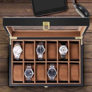 Baskiss 時計ディスプレイ ウォッチボックス コレクションケース 腕時計収 高級 木製 12本時計ケース 243の画像2