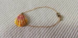 Art hand Auction Hawaii Sunrise Shell pulsera oro perforado cadena hawaiana joyería concha hecha a mano Hawaii Sunrise Shell, pulsera, Brazaletes, pulsera, otros