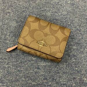 △【売り切り】COACH（コーチ）シグネチャー 三つ折り財布 