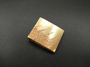 HB09　はばき　落雨の図　銅製　彫刻　金工　ハバキ　日本刀装具　刀剣美術　現代品