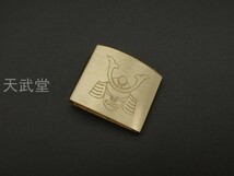 HC08　はばき　銅製彫刻　兜の図　家紋　金工　ハバキ　日本刀装具　_画像1