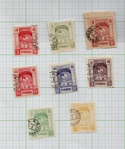  China .. district stamp ... side district [. war . profit memory ( large .)] order . all 8 kind .1945 year 12 month China stamp . house .