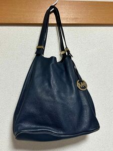 MICHAEL KORS トートバッグ　レザー　ネイビー