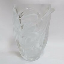 LALIQUE ラリック クリスタル ガラス スワロー ツバメ フラワーベース 花瓶 約24.5cm【送料無料】 中古品 used AB_画像1