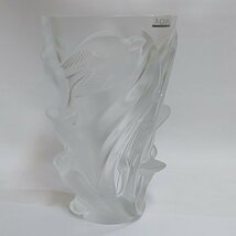LALIQUE ラリック クリスタル ガラス スワロー ツバメ フラワーベース 花瓶 約24.5cm【送料無料】 中古品 used AB_画像2