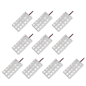 10個セット●● 12V FLUX18連 3×6 LED 基板 端子形状T10×42mm ルームランプ ホワイト