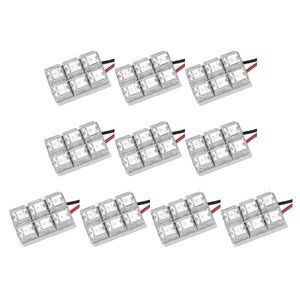 10個セット●● 12V FLUX6連 2×3 LED 基板 端子形状T10×31mm ルームランプ ホワイト