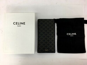 ■●【同梱可】【60】中古品 程度良好 CELINE セリーヌ バーティカルウォレット トリオンフ キャンバス 長財布 箱付き