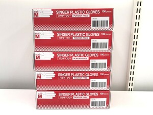 [ including in a package possible ][80] unopened goods Utsunomiya made D112-M singer plastic gloves powder free M size disposable 1 piece 100 sheets insertion 5 piece set 