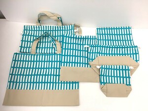 【同梱可】【60】未使用品 reicom 入学入園6点セット ライトブルー レッスンバック 上履入れ 体操着袋 ランチョンマット お弁当袋 コップ袋