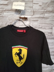 men's G637 Ferrari フェラーリ ライコネン #7 半袖 Tシャツ S ブラック 黒