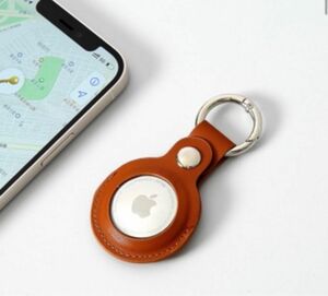 エアタグ ケース カバー 保護カバー AirTag Apple レザー 茶色