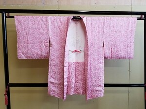 羽織/ピンク/総絞り/麻の葉/新品羽織紐付き/一部しつけ付き/和装コート/KQA918