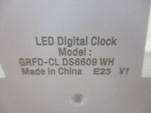 LED DIGITAL CLOCK LEDデジタルクロック GRFD-CL DS6609 WH　ホワイト　ゲオ　中古品　激安1円スタート_画像6