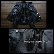 18万■Gabriel 最上級カウハイド サードタイプ Gジャン ライダース レザージャケット 557 3rd Type 牛革 オイルレザー /46/XXXXL_画像3