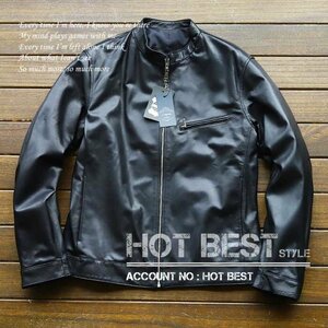  highest peak 14 ten thousand # new work Gabriel light weight gloss simple highest grade lambskin * Single Rider's blouson sheep leather /38/L