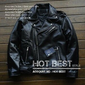  highest peak 17 ten thousand # GABRIEL men's fine quality sheep leather gloss standard Double Rider's * Italian leather * Ram jacket [ inscription XXXL]