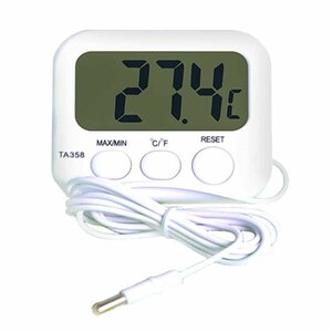  digital water temperature gage LCD thermometer aquarium thermometer -40*C~70*C water temperature control magnet seat attaching white 