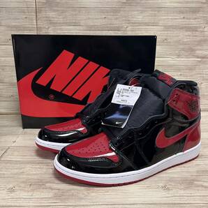 1円〜新品未使用 29cm NIKE AIR JORDAN 1 RETRO HIGH OG BRED PATENT ナイキ エアジョーダン1 ブレッド パテント 国内正規品 555088-063 の画像4