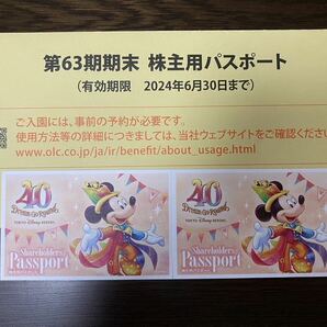 ★東京ディズニーリゾート 株主優待パスポート 2枚セット★2024年6月30日 の画像1