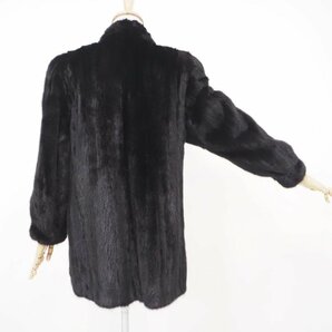 美品【 Fur Collection / 紙タグ付き 】 高級毛皮 ブラックミンク ◆セミロングコート 80cm丈 ◆ブラック ◆サイズ FREE 大き目 ◆U233Yの画像5