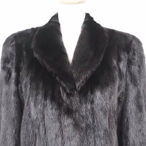 美品【 Fur Collection / 紙タグ付き 】 高級毛皮 ブラックミンク ◆セミロングコート 80cm丈 ◆ブラック ◆サイズ FREE 大き目 ◆U233Yの画像2