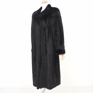 美品【 TOKYU / 銀 SAGA MINK / 衿2WAY 】 高級毛皮 ブラックミンク ◆ロングコート 115cm丈 ◆ブラック ◆サイズ 11号 大き目 ◆U250Yの画像3