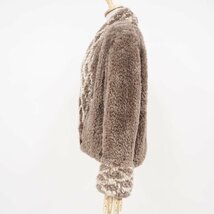 美品【 Paula Lishman Knit Fur / ヤーン加工 / カナダ製 】 高級毛皮 シェアードビーバー/ショートコート 64cm丈/モカブラウン/M寸◆U256Y_画像4