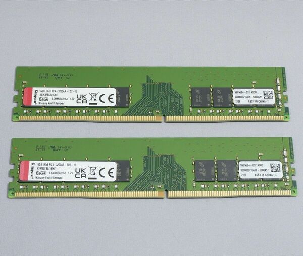 Kingston DDR4-3200 ECC Unbuffered 16GB×2枚 計32GB