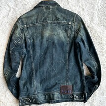 【大人のお洒落】G-STAR RAW ジースターロウ デニムジャケット Gジャン Lサイズ インディゴ メンズ ブルゾン クラッシュ加工 ヴィンテージ_画像6