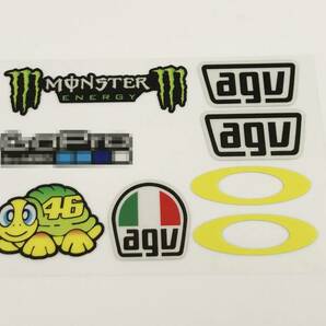 ST-030 MotoGP 46 バレンティーノ ロッシ Valentino Rossi AGV ヘルメット シールド 3M ステッカー 8点セット 反射剤入りの画像1