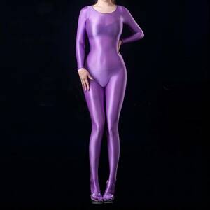 ASHOTPLZ ultrathin series zentai suit sexy costume play clothes costume fancy dress s Beth be bread ti stockings lustre Dance gym uniform purple 