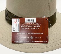 未使用 タグ付き DORFMAN PACIFIC インディージョーンズ ハット 帽子 860BB XLサイズ カーキ色 コットン製 ドーフマンパシフィック_画像4