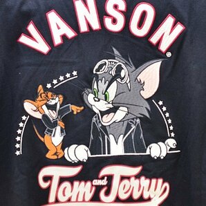 新品 タグ付き vanson×TOM＆JERRY コラボ 半袖 ポロシャツ ブラック XLサイズ TJV-2411 バンソン トムとジェリー 刺繍の画像7