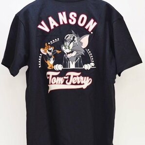 新品 タグ付き vanson×TOM＆JERRY コラボ 半袖 ポロシャツ ブラック XLサイズ TJV-2411 バンソン トムとジェリー 刺繍の画像6