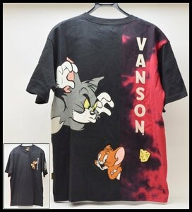 新品 タグ付き vanson×TOM＆JERRY コラボ Tシャツ ブラック XLサイズ TJV-2419 バンソン トムとジェリー 刺繍