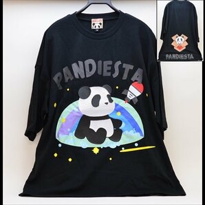 新品 タグ付き PANDIESTA JAPAN ビッグ 半袖Ｔシャツ パンダさん 宇宙 刺繍 熊猫 554108 XLサイズ パンディエスタジャパンの画像1