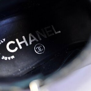 良品 CHANEL ブーティ ウェッジソール オープントゥ ショートブーツ 36C キルティング ココマーク シャネル 箱付 約22.5cmの画像5