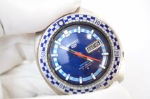 希少 SEIKO セイコー 5 21石 チェッカーベゼル スポーツ ラリーダイバー デイデイト 青 SPORTS RALLY DIVER 自動巻 6119-8300_画像3