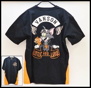 新品 タグ付き vanson×TOM＆JERRY コラボ Tシャツ ブラック XLサイズ TJV-2418 バンソン バイカーズトムとジェリー 刺繍