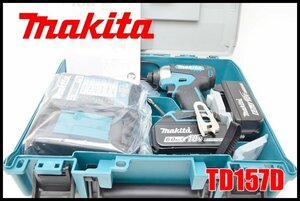 新品 マキタ 充電式インパクトドライバ TD157DRGX 18V 6.0Ah ブルー バッテリ BL1860B×2本 充電器 DC18RF ケース付 makita