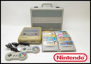 任天堂 ニンテンドー スーパーファミコン SHVC-001 コントローラー2台 持ち運び専用ケース ソフト12個付き