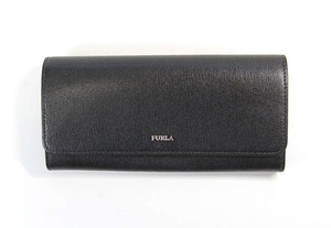 【良品】 フルラ FURLA BABYLON 長財布 バビロンレザー ロングウォレット ブラック　(6259)