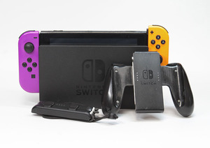 【訳あり】【1円スタート】 Nintendo Switch ニンテンドースイッチ (旧) 本体 ネオンパープル/ネオンオレンジ　(6269)